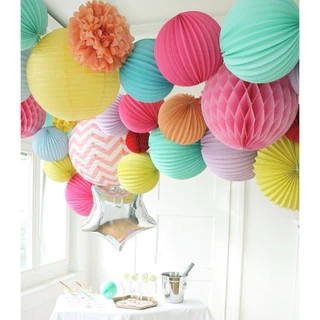 ดอกไม้กระดาษ ตกแต่ง งานรื่นเริง ดอกไม้ DIY