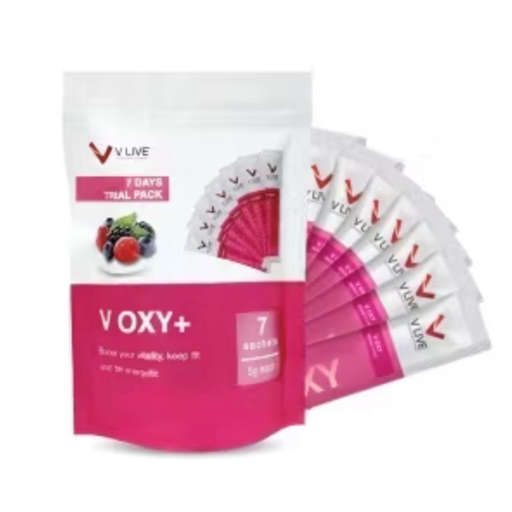 ชุด7วันV oxY(วีอ๊อกซี่)ผงมิกซ์เบอร์รี่ชงดื่มต้านแก่ ยืดอายุเซลล์ เสริมภูมิคุ้มกันบำรุงสมองเพิ่มการไหลเวียนโลหิตใน5-7นาที