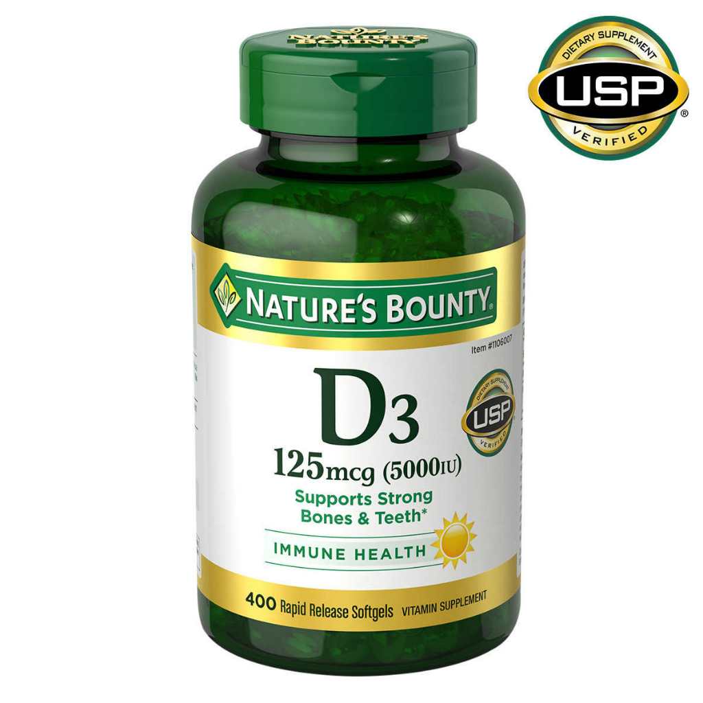 NATURE'S Bounty D3 125mcg (5000IU)400 Softgels