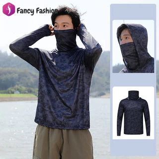 Fancy Fashion UPF50+ เสื้อแจ็คเก็ตกันแดดแขนยาวมีฮู้ดสำหรับผู้ชาย เนื้อผ้าระบายอากาศได้ดี