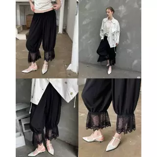 F3181 กางเกงทรงจินนี่อาลาดิน JINNY PANTSปลายขาลูกไม้