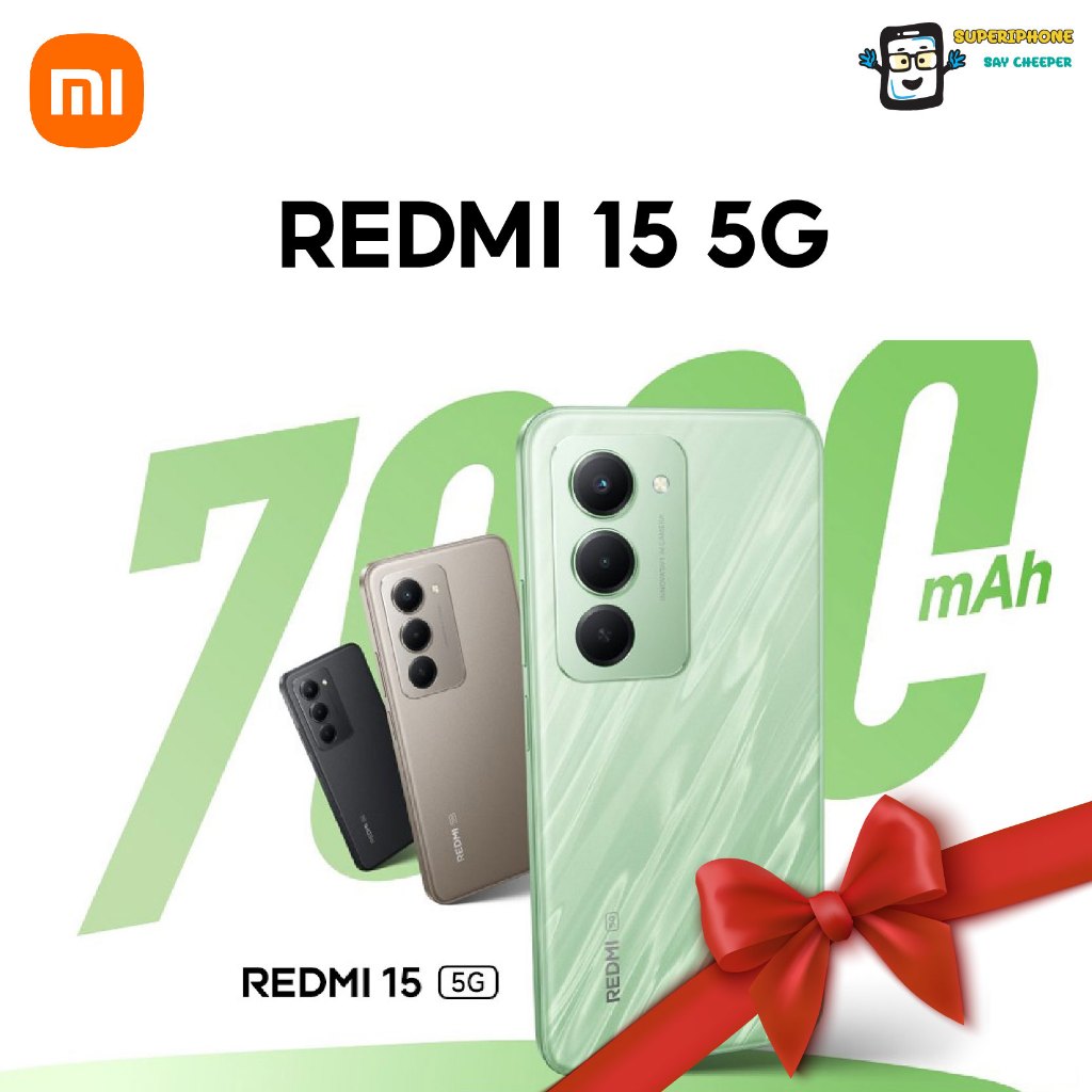 Redmi 15 5G (8/256GB)  จอ 6.9 นิ้ว l แบต 7,000 mAh l ชาร์จไว 33W(By Shopee  SuperTphone1234)
