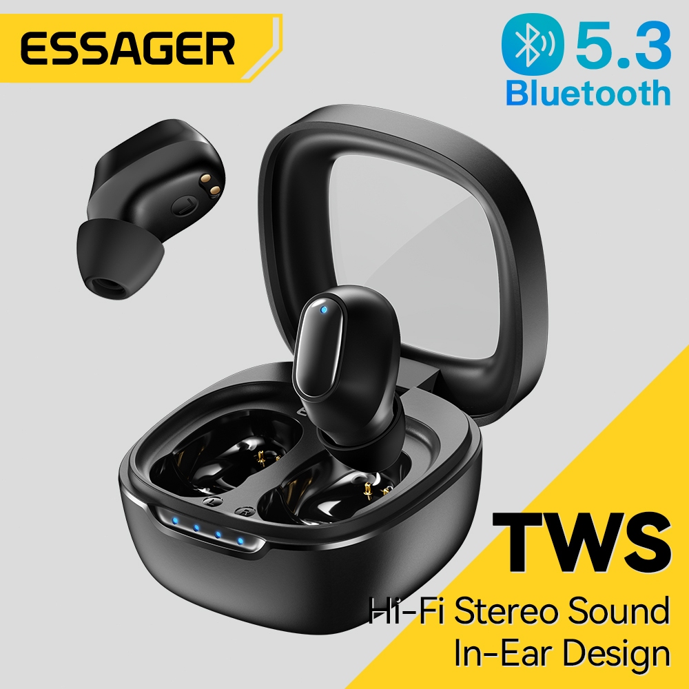 Essager หูฟังบลูทูธ TWS ดีไซน์แบบ in-ear บลูทูธ 5.3 เสียงรอบทิศทาง 360 องศา กะทัดรัด พกพาสะดวก