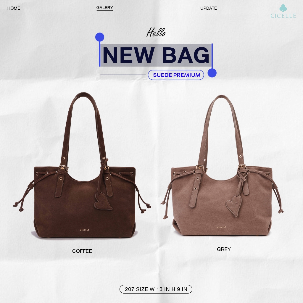 #207CICELLE Suede Vintage Bag👜 แบรนด์ CICELLE (ซี-เซล)    สไตล์ Modern Luxur