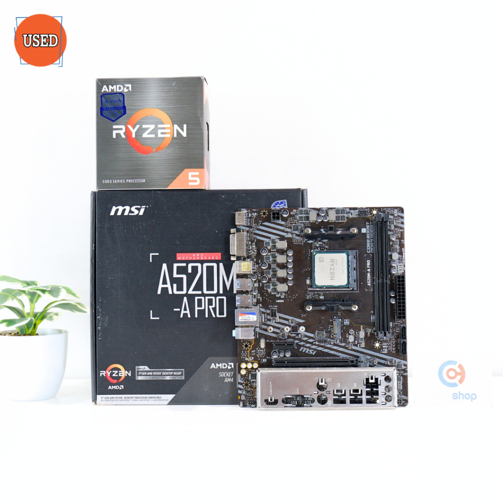 ชุดซีพียูพร้อมเมนบอร์ด CPU: AMD RYZEN 5 5500 + MB: MSI A520M-A PRO P16625