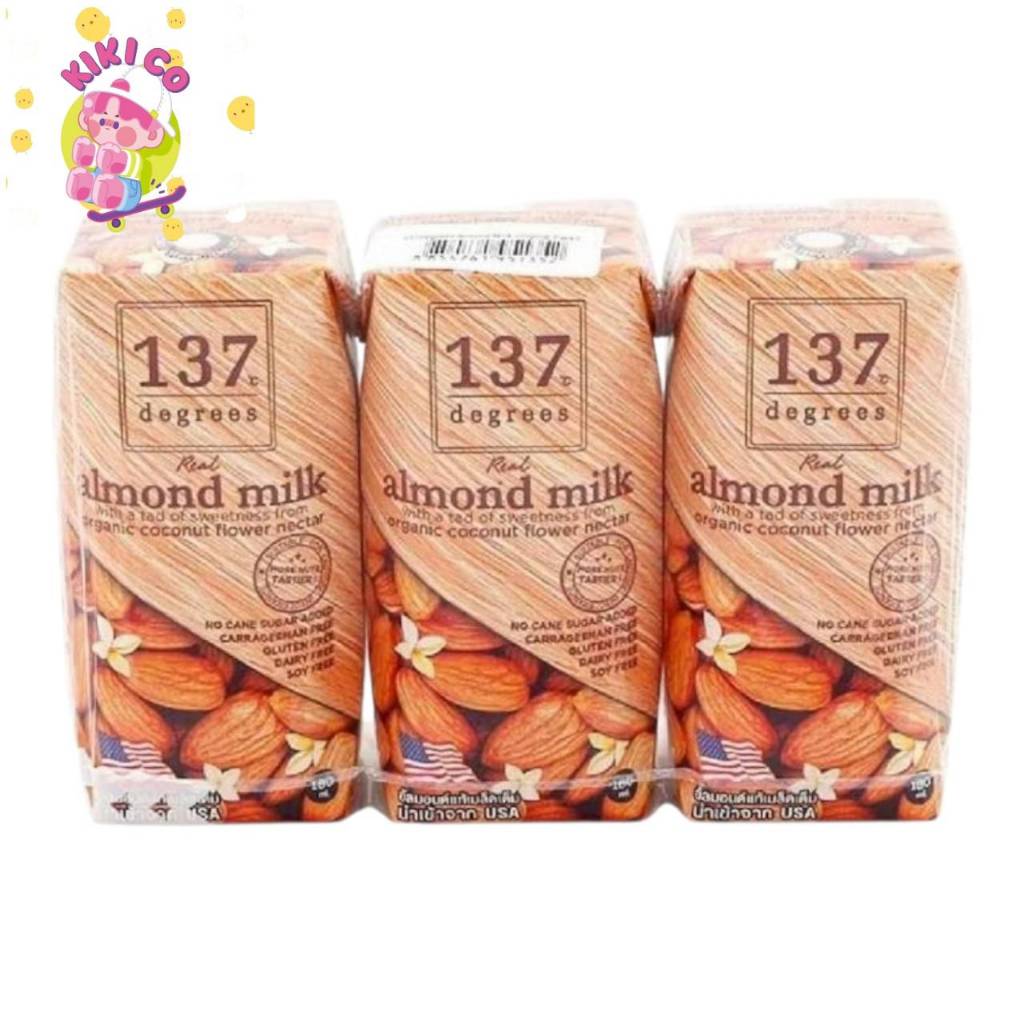 137 ดีกรี นมอัลมอนด์ 100% 180มล.x3 กล่อง นม อัลมอนด์ Almond Milk