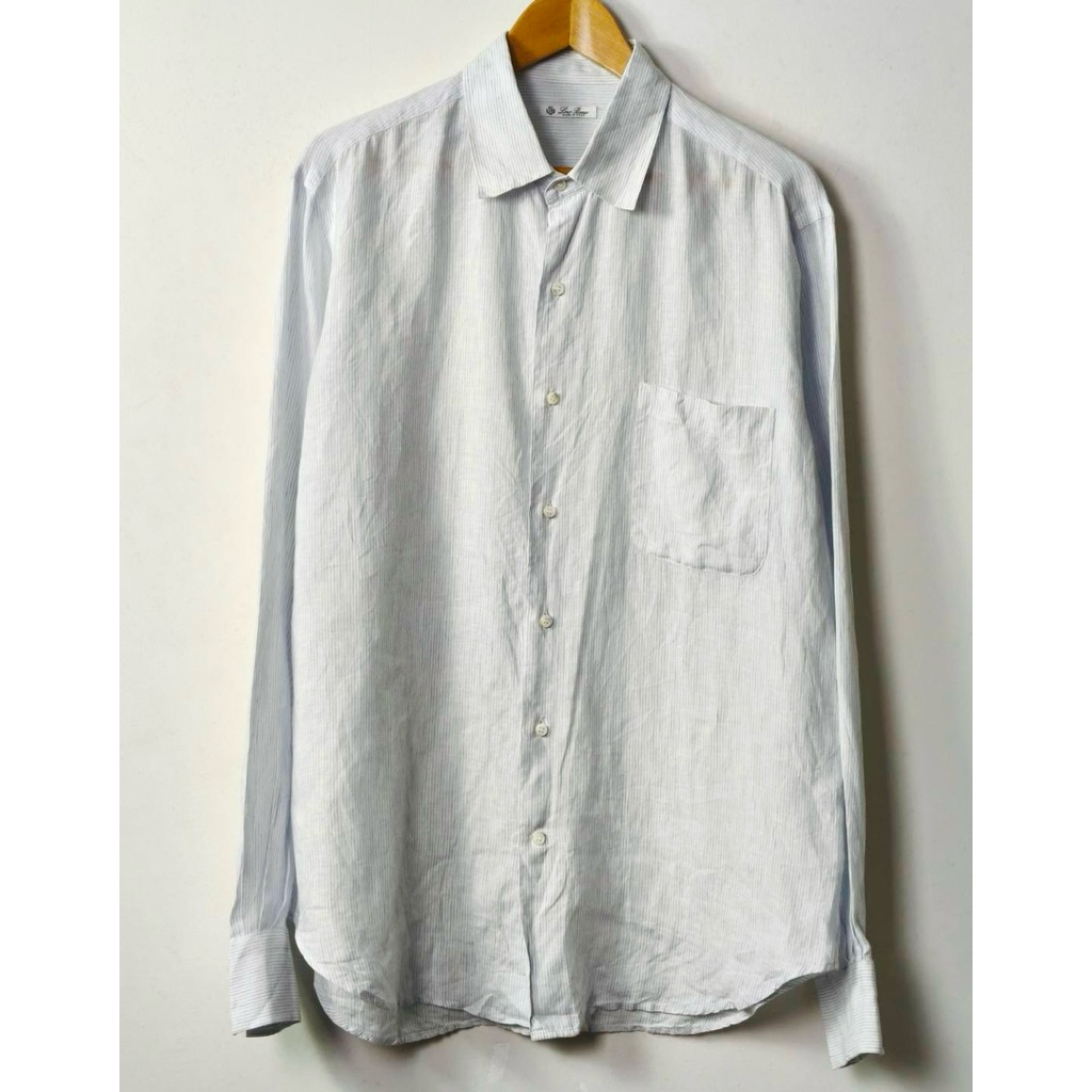 linen stripe shirt lor.. made in italy