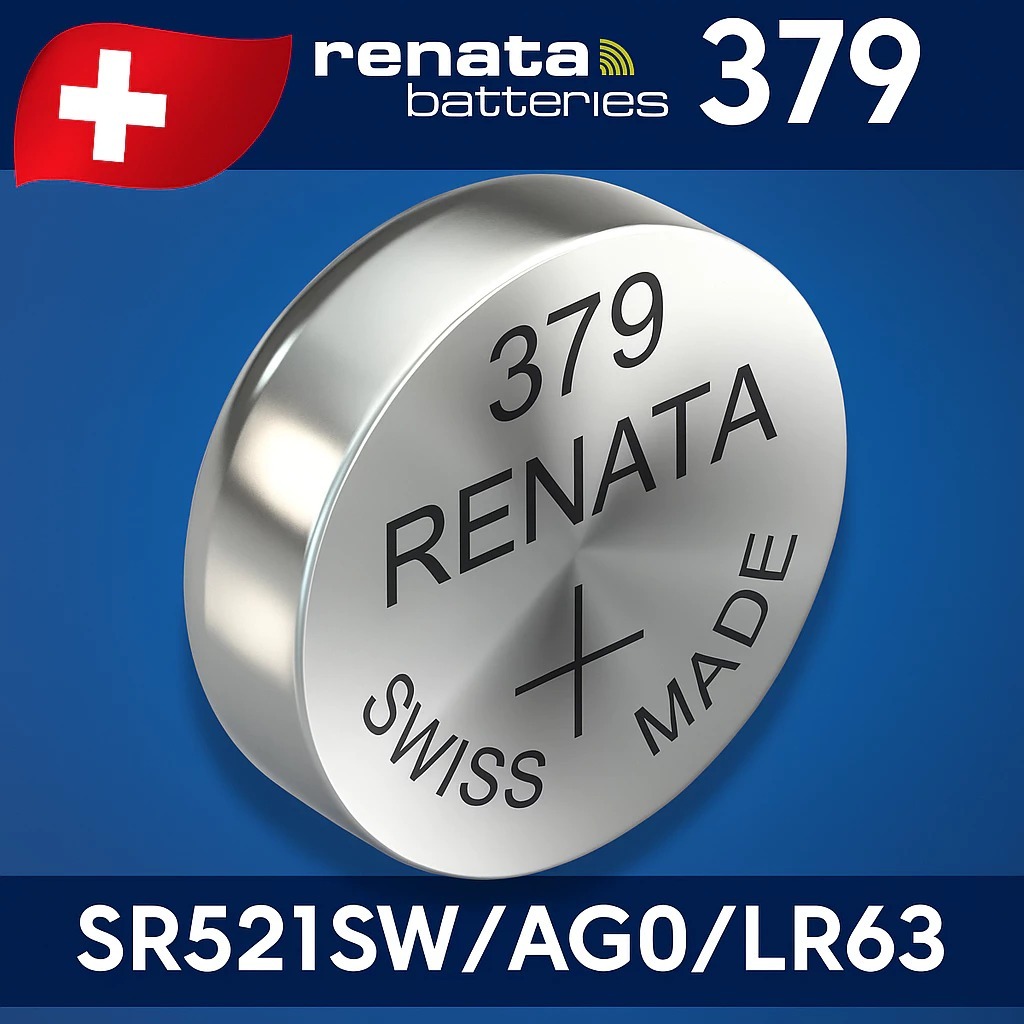 ถ่านนาฬิกา 𝗥𝗘𝗡𝗔𝗧𝗔 379 / SR521SW ถ่านรีนาต้าจากสวิส by Swatch Group 0% mecury Watches Battery 1.55V