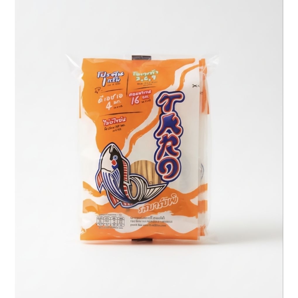 ทาโร่ ปลาเส้นรสบาร์บีคิว สีส้ม แพ็คใหญ่ 12 ซอง หอมกลิ่นบาร์บีคิว อร่อยฟินทุกคำ