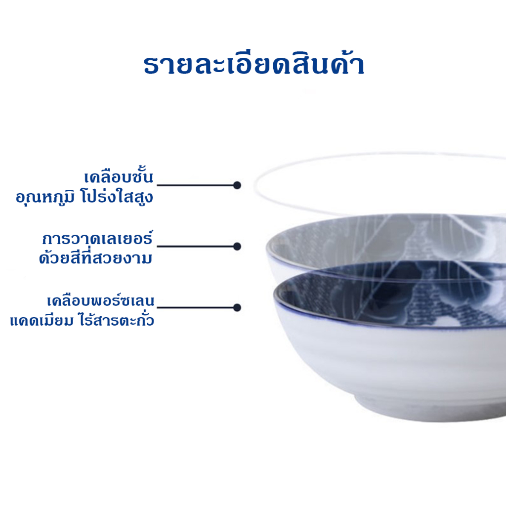 Eden จัดส่งรวดเร็ว ชามเซรามิค ชุดของขวัญ เข้าไมโครเวฟได้ ชุดชาม แบบชามเดี่ยวและแบบชุดพร้อมกล่อง - รูปที่ 7