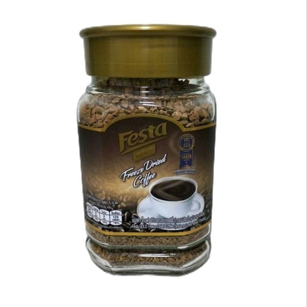Festa เฟสต้า โกลด์ ฟรีซ ดราย กาแฟสำเร็จรูป ปริมาณ100กรัม ขวดแก้ว