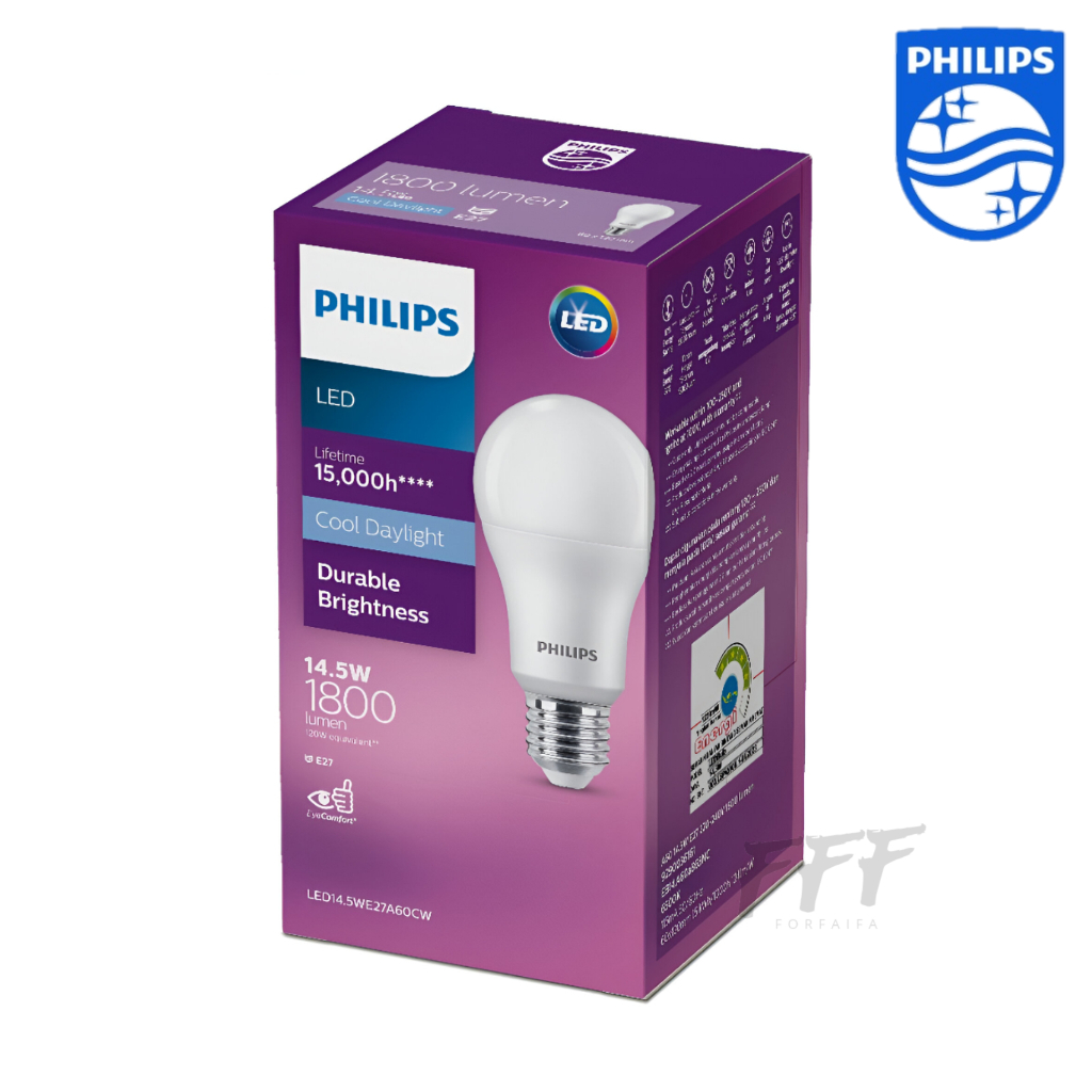 [PHILIPS] หลอดไฟ PHILIPS LED bulb Durable Brightness 14.5W E27 Daylight