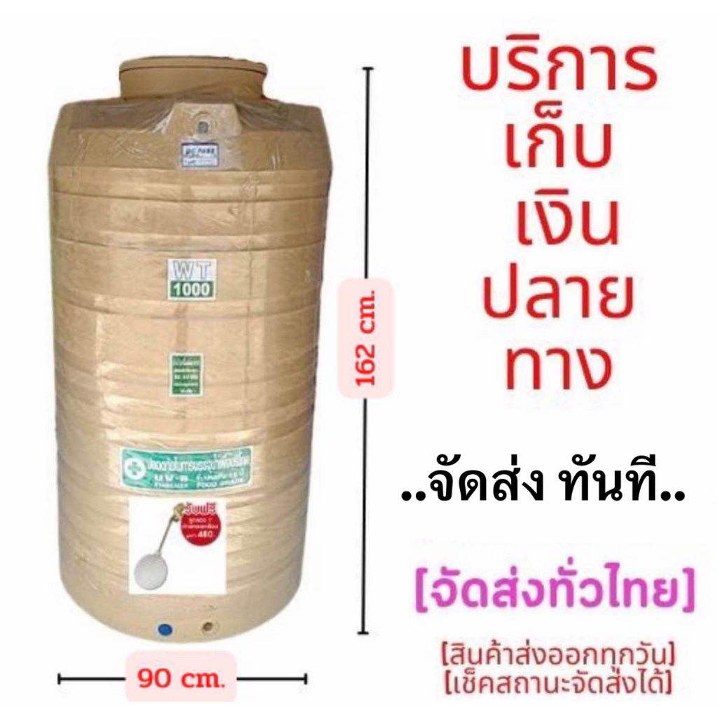 ถังเก็บน้ำ 1000ลิตร สีครีม สีเทา รับประกัน 15ปี Power Line by SAFE เม็ดพลาสติก SGG ป้องกัน UV8❤️🍀