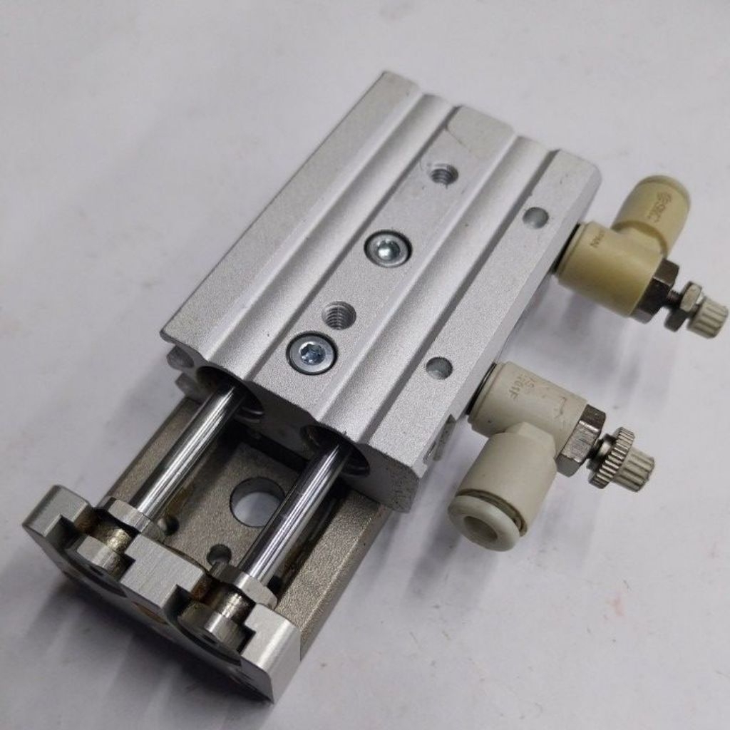 กระบอกลมสไลด์เทเบิ้ล MXQ8-20 SMC JAPAN มือสอง รูลม4มม.