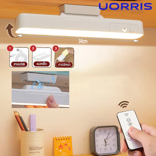 UORRIS โคมไฟติดหัวเตียง โคมไฟตั้งโต๊ะ LED โคมไฟแม่เหล็ก ปุ่มชาร์จ USB ไฟข้างเตียง ไฟอ่านหนังสือ ปรับได้ 3 แสง