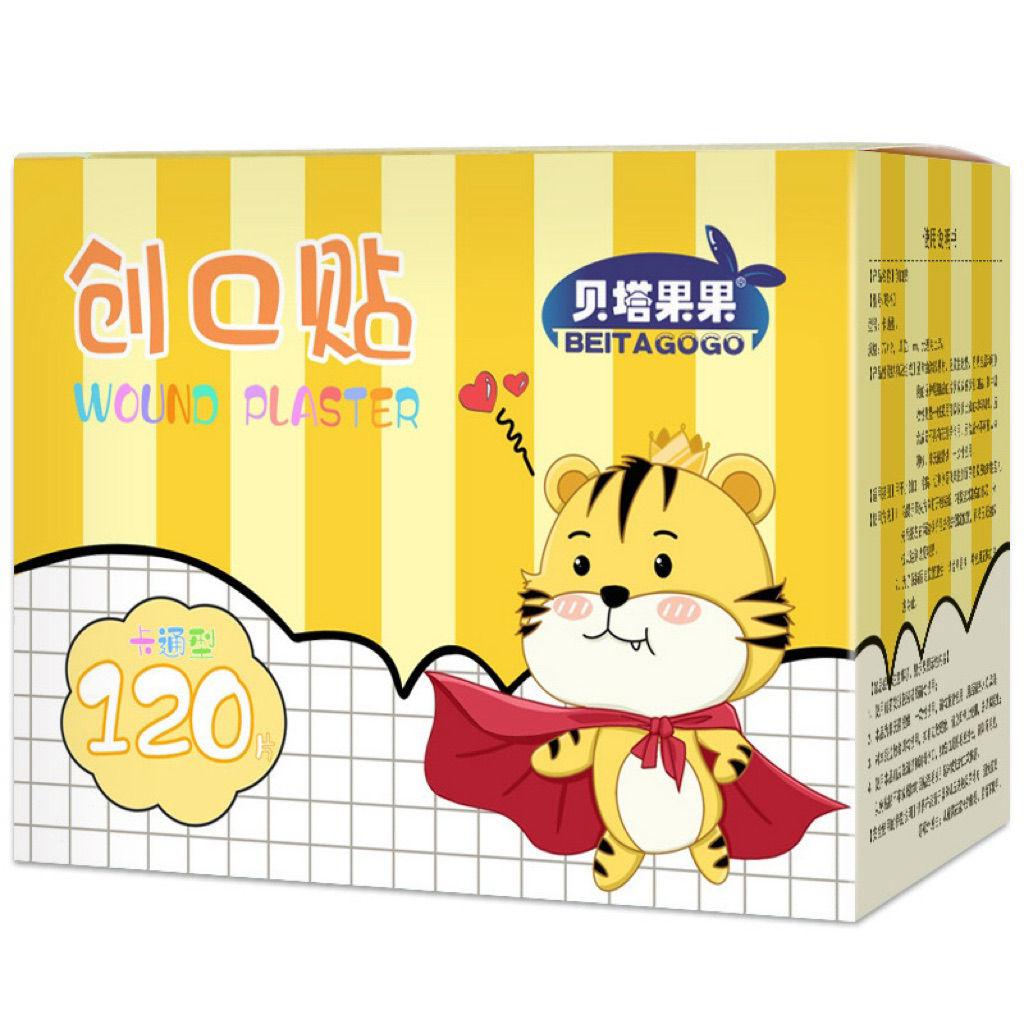 พร้อมส่ง 🩹 พลาสเตอร์ยาสำหรับปิดแผล แปะแผล แบบยาวลายการ์ตูน (120 ชิ้น)