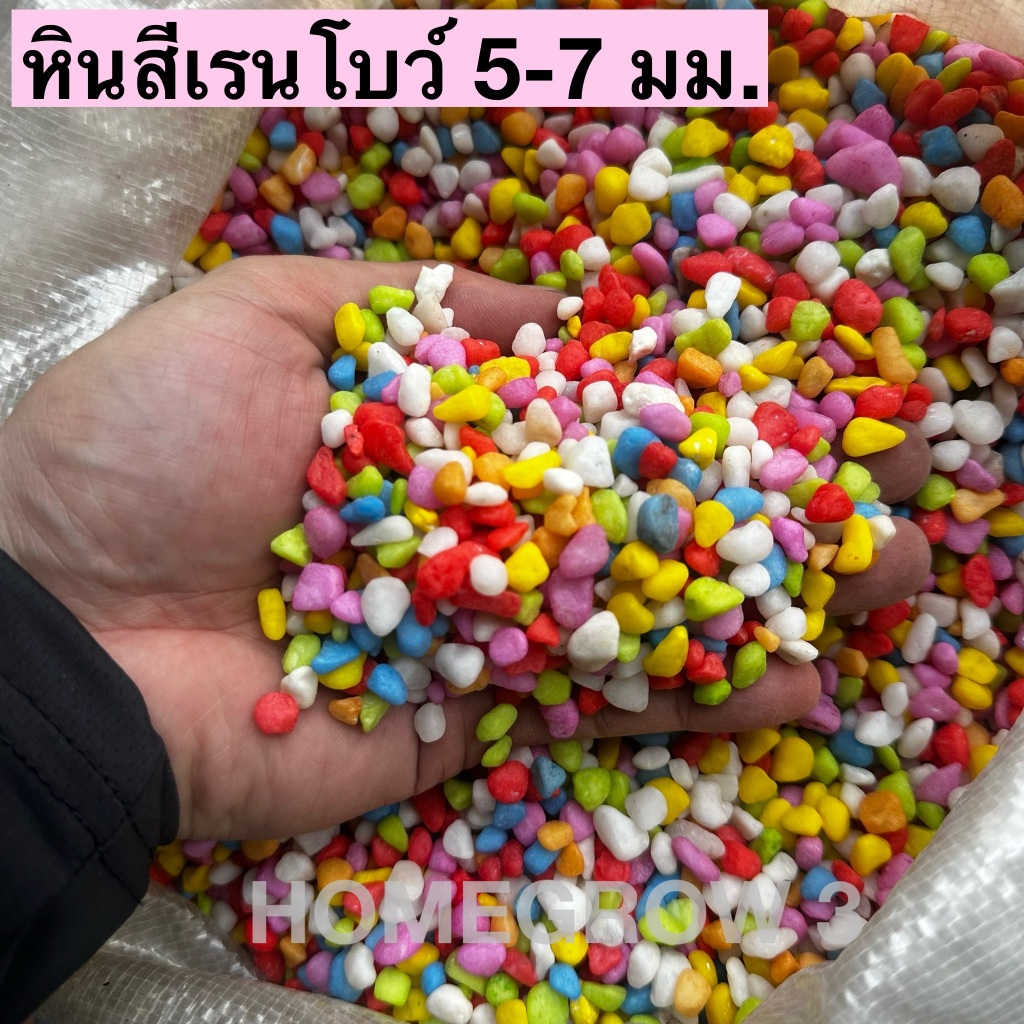 หินสีเรนโบว์ ตู้ปลา สนามเด็กเล่น โรยกระถาง