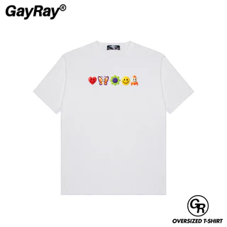 เสื้อโอเวอร์ไซส์ Cotton 100%GayRay ⎰Bright&Fresh⎱เสื้อยืดโอเวอร์ไซส์ Oversize เสื้อยืดผู้ชาย ผู้หญิง สตรีทแฟชั่น