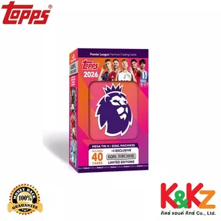 Topps การ์ดฟุตบอล Topps Premier League 2026 - Mega Tin #1 - Goal Machines /  กล่องเหล็กเมก้าทิน สีแดง