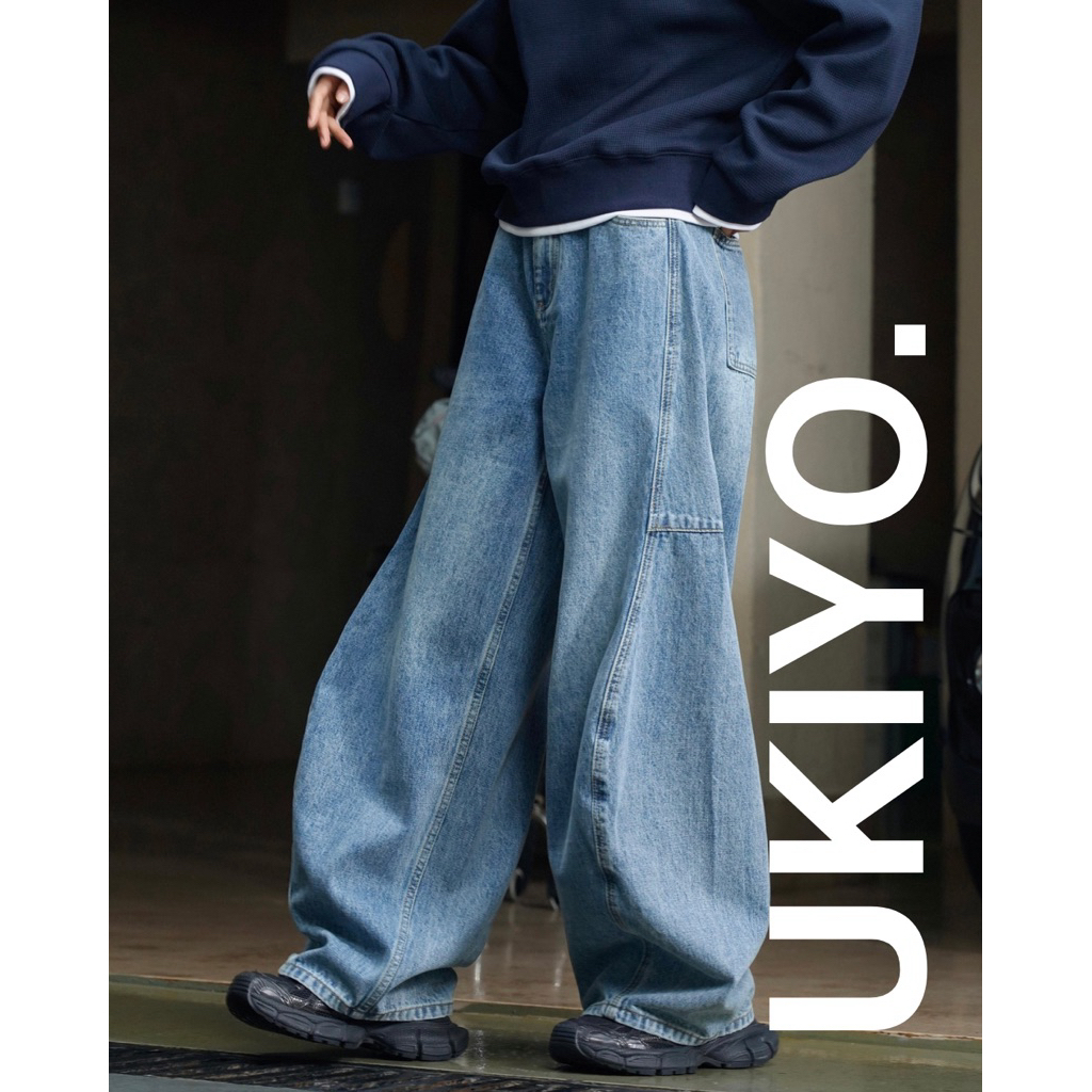 Hareru Jeans กางเกงยีนส์ทรงบอลลูน สไตล์สตรีทญี่ปุ่น