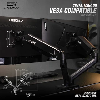 ERGONOZ แขนจับจอ ขาตั้งจอคอมพิวเตอร์ Monitor Arm รุ่น CORE สีขาว สีดำ สำหรับหน้าจอ 17 - 32 นิ้ว