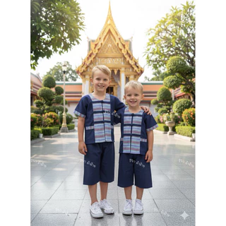 ชุดพื้นเมืองเด็ก แต่งผ้าทอน้ำไหล