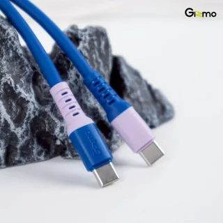 gizmo รุ่น GU-069 สายชาร์จ PD 60W พอร์ต Type-c to Type-c ชาร์จเร็ว สายอุด้ง สายงอได้ ยาว 1 ม. สีน้ำเงิน เหลือง ม่วง ขาว