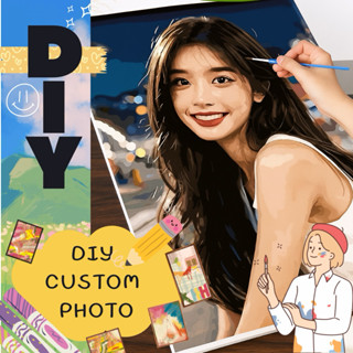 🎨【รูปที่กำหนดเอง】DIY CUSTOM PHOTO ระบายสีตามตัวเลข/ขึงเฟรมไม…