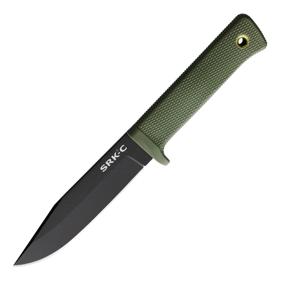 มีดใบตาย Cold Steel SRK Compact Fixed Blade Knife Black SK-5 Blade, OD Green Handles (49LCKD-ODBK)