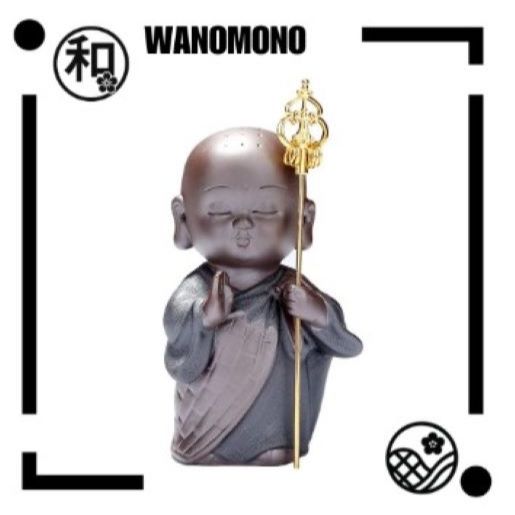 【Japan Quality】Ceramic palm-sized miniature standing Jizo Bodhisattva statue. Cute and practical. Id