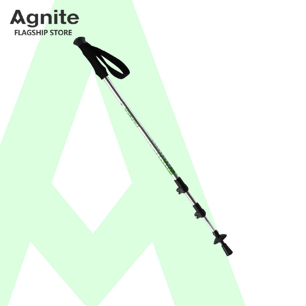 Agnite แท่งไม้เดินป่า ไม้เดินป่า วัสดุอลูมิเนียม น้ำหนักเบา ยืดสูงสุด 135 cm ย่อเก็บได้ Trekking Pole