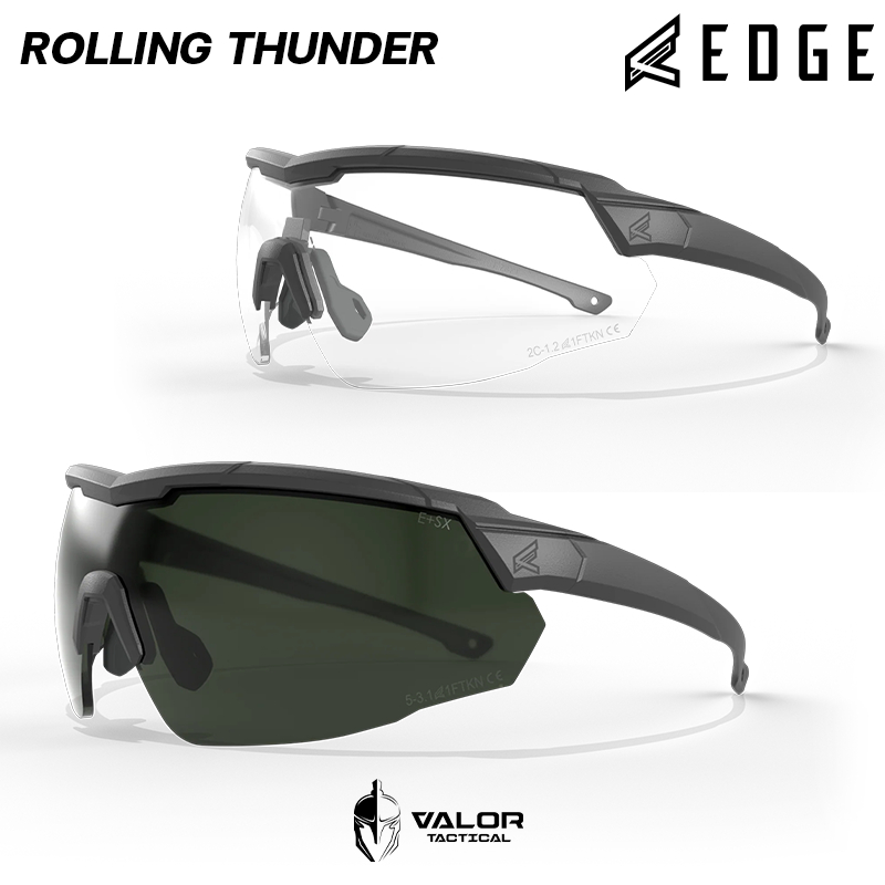 Edge Eyewear - Rolling Thunder Safety Glasses แว่นตาทหาร ANSI Z87.1+ แว่นนิรภัย กันแดด ป้องกันสะเก็ด