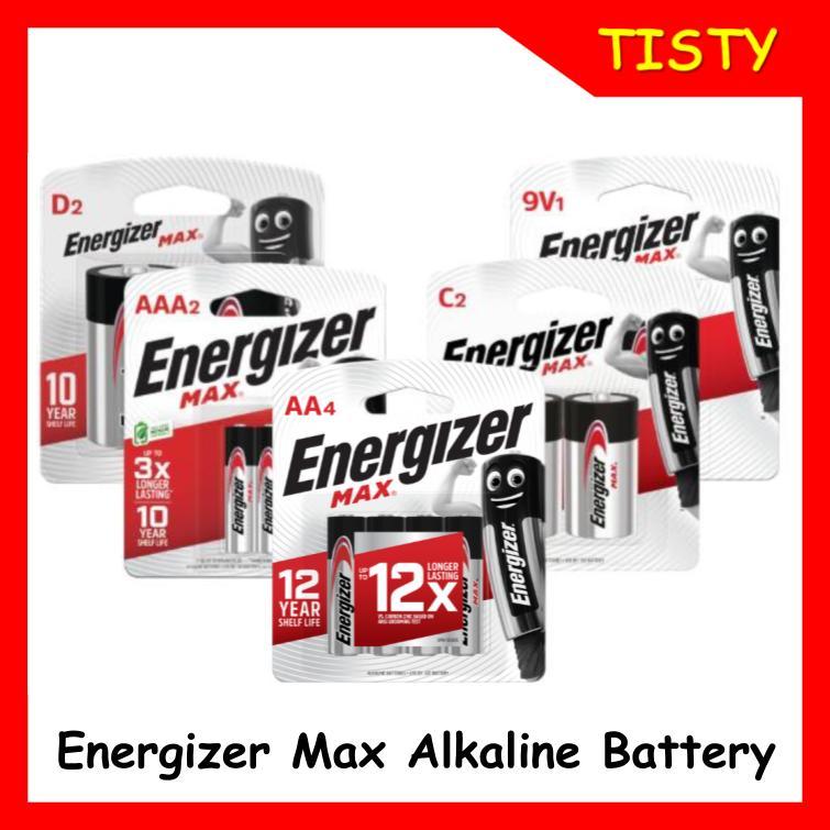 แท้ 100% Energizer Max Alkaline Battery 9V, AA, AAA Pack 2, 4, 8,12 ก้อน