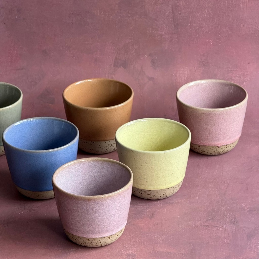 แก้วไม่มีหูจับ แก้วมัค แก้วเซรามิค Mug แก้วความจุ 210 ml แก้วดีไซน์สวยๆ - AT1CERAMIC