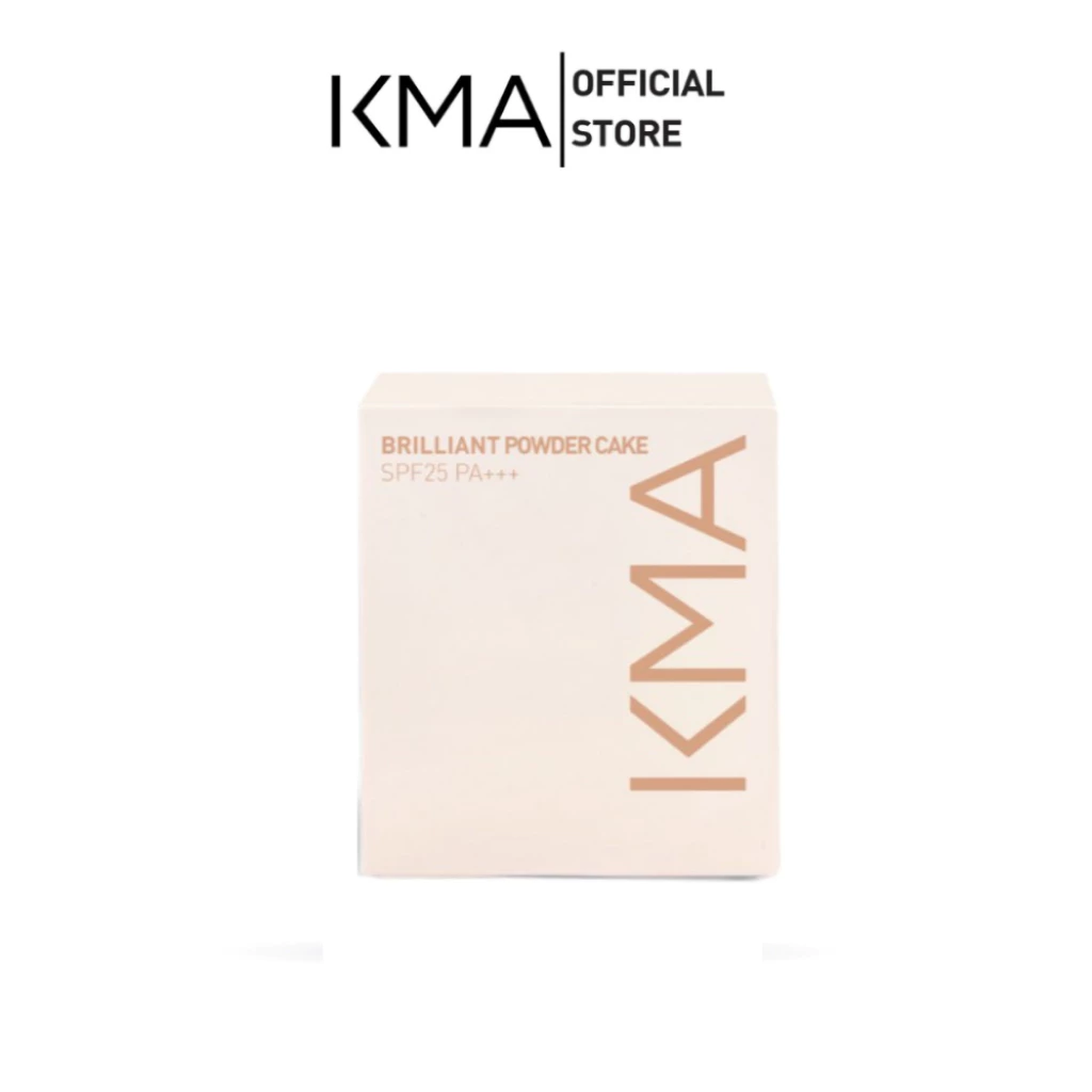 KMA BRILLIANT POWDER CAKE 10g แป้งผสมรองพื้น กันแดด SPF25 PA+++ ปกปิดเนียนกริบ คุมมัน หน้าไม่ดรอป ผิวดูเรียบเนียน