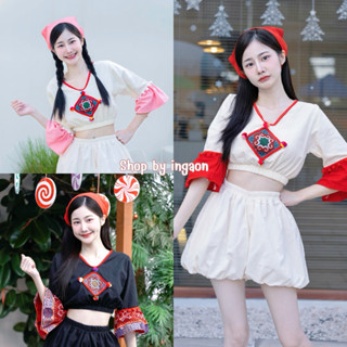 เสื้อดอย รุ่นเสื้อครอปเเต่งเหลี่ยม เฉพาะเสื้อ(มีไซส์S-XL)