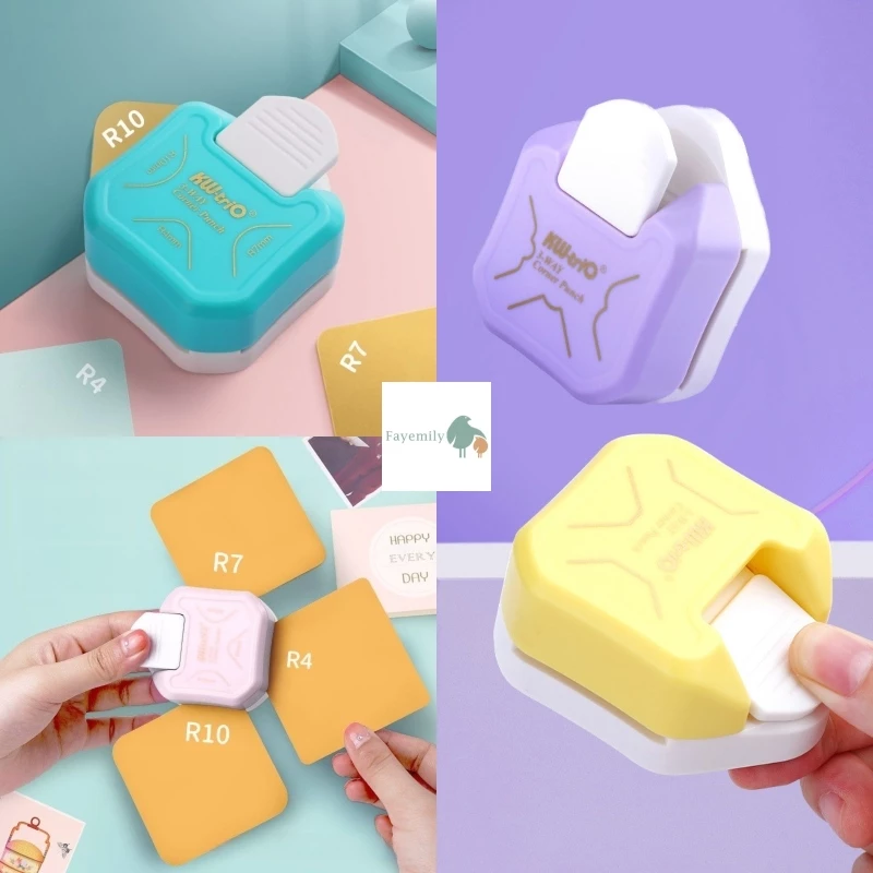 *สินค้าพร้อมส่ง* 3 In 1 ที่ตัดมุมกระดาษ Corner Punch เครื่องตัดมุมกระดาษ เครื่องตัดมุมนามบัตร ตัดได้ 3 ขนาด R4 R7 R10
