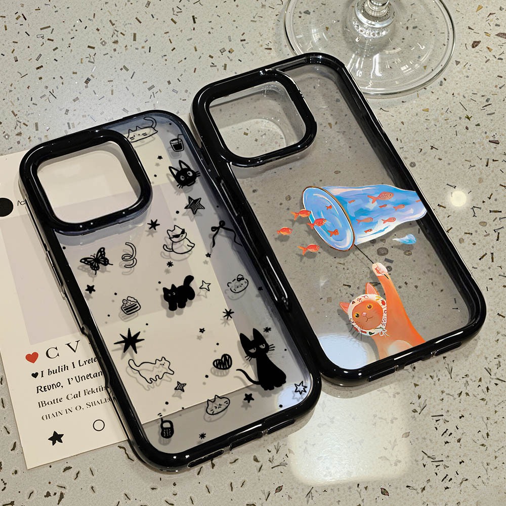เคสโทรศัพท์ for iPhone 13 11 15 16 pro max Case iPhone 11 12 17 pro max 15 14 pro max Acrylic 2 in 1 อะคริลิค การ์ตูน
