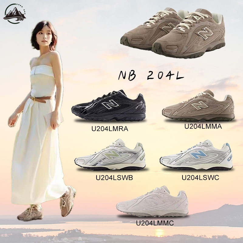 ของแทั New Balance 204L NB 204L  รองเท้าผ้าใบส้นแบน  แฟชั่นกระแสนิยม ระบายอากาศและดูดซับแรงกระแทก