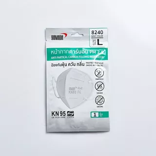 หน้ากาก KN95 ป้องกัน PM2.5 ควัน และมลพิษ หายใจสะดวก รุ่น 8240 (1ชิ้น) YAMADA