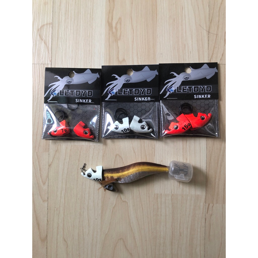 หัวเพิ่มน้ำหนักโยตกหมึก Letoyo sinker 7g 10g 15g