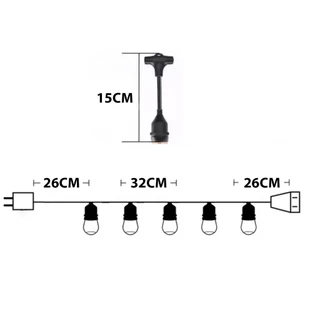 E27 ไฟราวสําเร็จรูป 5-20มตรLED 3W สายไฟห้อยระย้า 220V สายระย้า กันน้ำ ทนแดด กันฝน นไฟปีใหม่ สายไฟระย้าพร้อมขั้วสำเร็จ