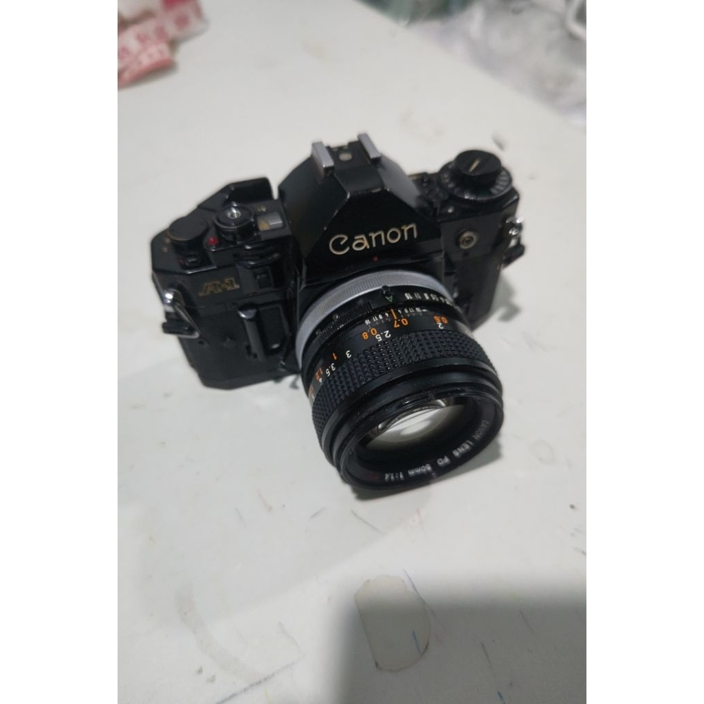 canon A-1 +lens canon fd 50mm f1.4 ssc