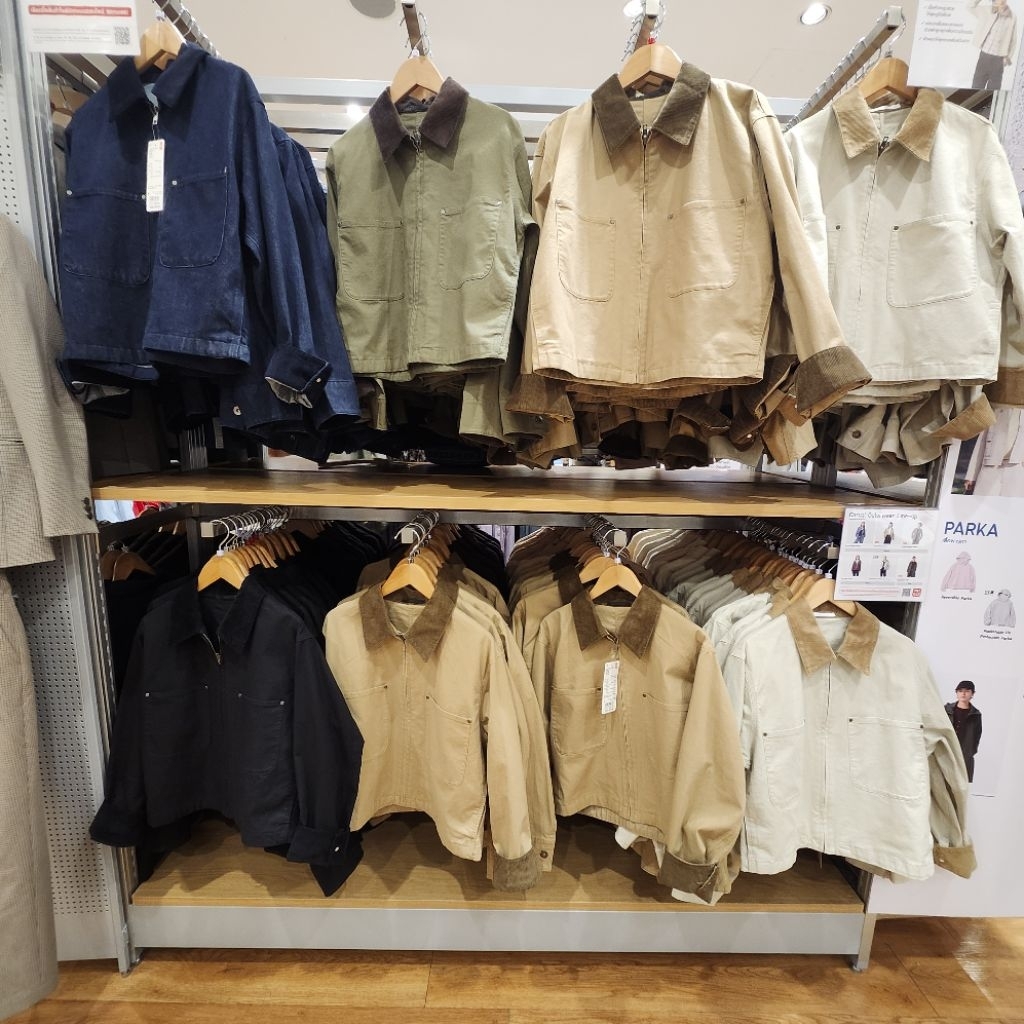 รับหิ้วของแท้ Uniqlo เสื้อแจ็คเก็ตผู้ชายผู้หญิง มีซิป ผ้ากำมะหยี่ ผ้ายีนส์ ใส่แล้วเป็นเท่ห์ ดุดัน