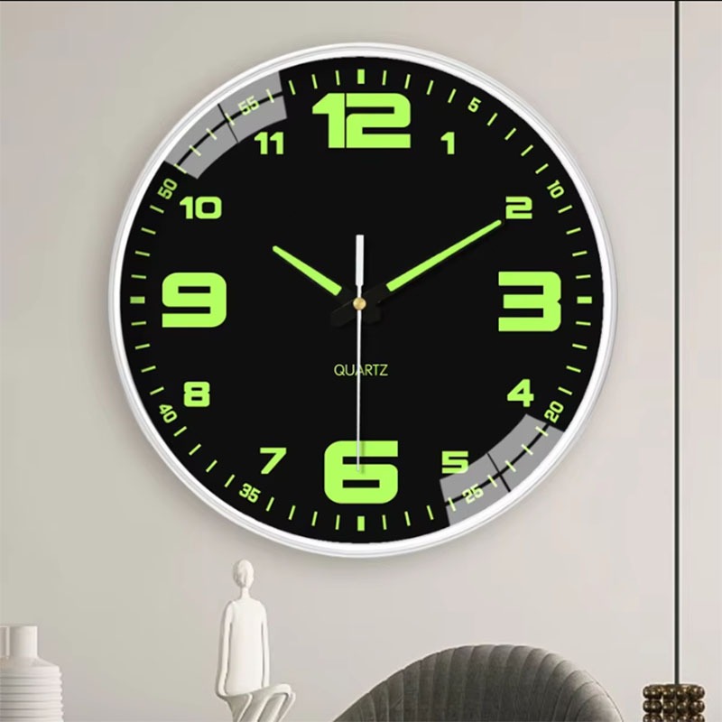 นาฬิกาแขวนผนังเรืองแสง 8นิ้ว เงียบ + ส่องสว่าง นาฬิกาติดผนัง เหมาะสำหรับห้องนั่งเล่นและห้องนอน - รูปที่ 6