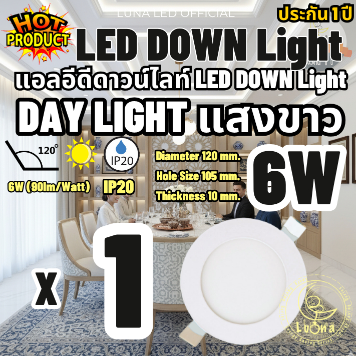 LED โคมไฟดาวน์ไลท์กลม ดาวน์ไลท์ LED PANEL LIGHT โคมดาวไลท์ ดาวน์ไลท์ฝังฝ้า โคมไฟเพดาน LED Downlight 