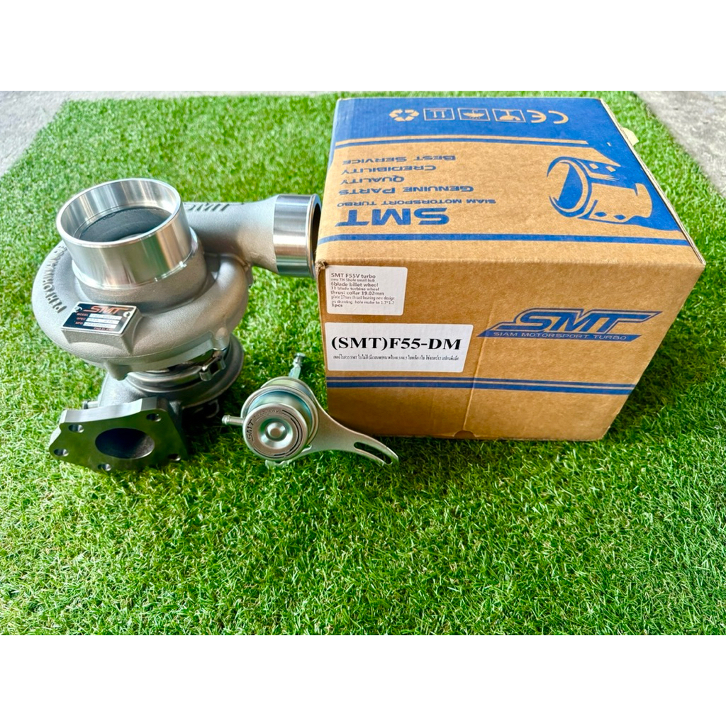 เทอร์โบ(SMT )F55-DMใบไม่สี ขนาดไป48.5/48.5ใบหลัง1ใบโข่งหลังเบอร์12หน้าแปลนดีแม๊กรับประกันน้ำมันรั่วซ