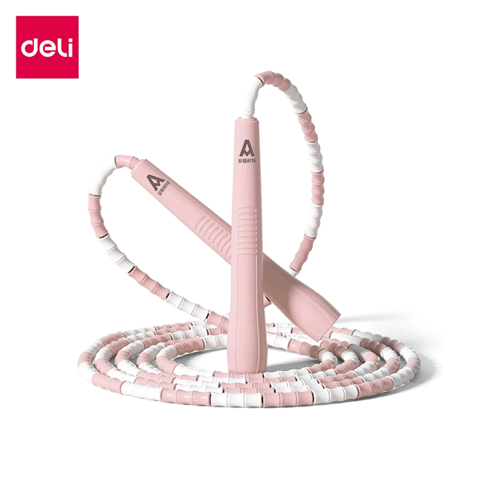 Deli เชือกกระโดด เชือกกระโดดกีฬา ที่กระโดดเชือก สายยาว 2.8 เมตร ปรับสายได้ ด้ามจับกันลื่น Jump Rope