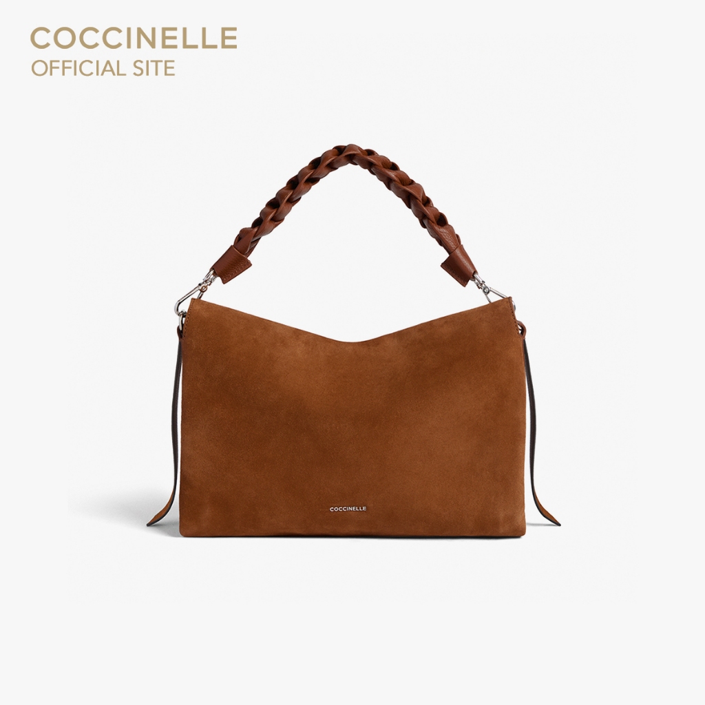 COCCINELLE กระเป๋าคลัทช์ผู้หญิง รุ่น BOHEME CLUTCH 190201 สี COGNAC/COGNAC