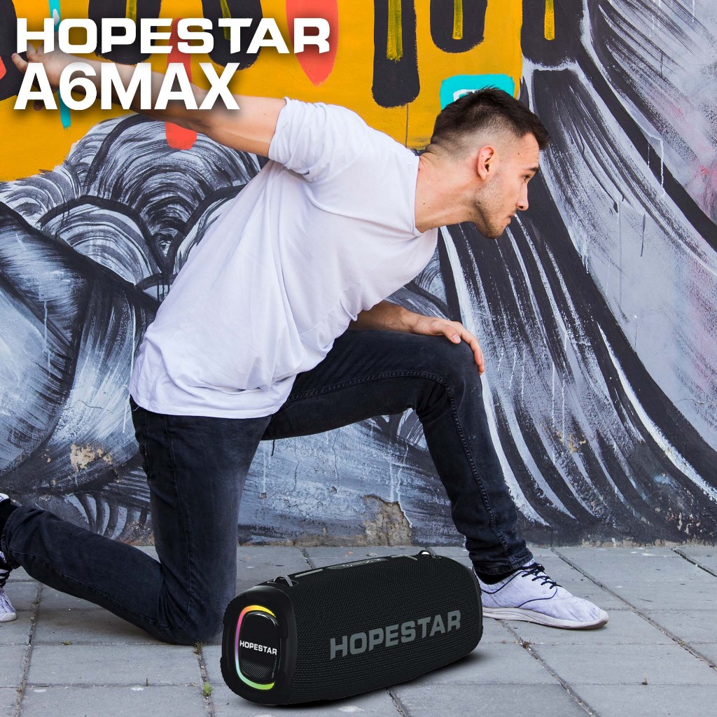 HOPESTAR A6 Max ลำโพงบลูทูธ 80วัตต์ แถมไมค์1อัน ปรับเบสได้ 3โหมด ของแท้100%